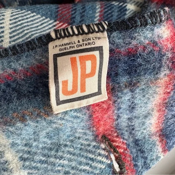 Vintage 60s 70s Caribou Coat Plaid Wool Jacket Shacket Button Up Mens M Womens L - Picture 13 of 14